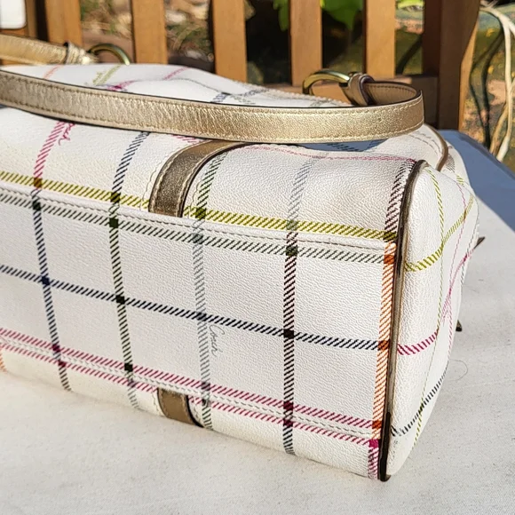 Coach Peyton Tattersall Plaid Satchel F19177 Shoulder Bag Purse - Picture 11 of 14